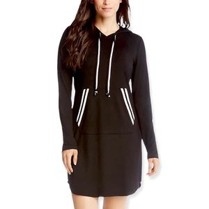 Karen Kane Front Pocket Black & White Sweater Hoodie Dress size women’s small